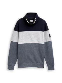 Tom Tailor Pullover & Sweatshirts|Big Boys*Snood Sweatshirt mit Colour Blocking navy grindle structure