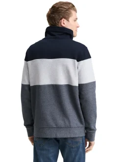 Tom Tailor Pullover & Sweatshirts|Big Boys*Snood Sweatshirt mit Colour Blocking navy grindle structure
