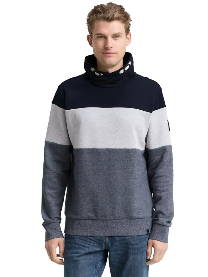 Tom Tailor Pullover & Sweatshirts|Big Boys*Snood Sweatshirt mit Colour Blocking navy grindle structure