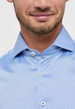 ETERNA Hemden|Big Boys*Soft Luxury Shirt Twill Langarm mittelblau