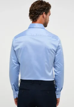 ETERNA Hemden|Big Boys*Soft Luxury Shirt Twill Langarm mittelblau