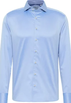 ETERNA Hemden|Big Boys*Soft Luxury Shirt Twill Langarm mittelblau