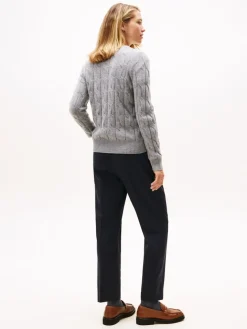 Tommy Hilfiger Pullover & Sweatshirts*SOFT WOOL CABLE C-NK LS SWT mid grey heather