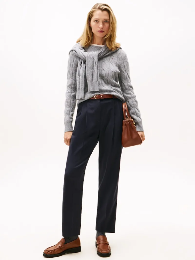 Tommy Hilfiger Pullover & Sweatshirts*SOFT WOOL CABLE C-NK LS SWT mid grey heather