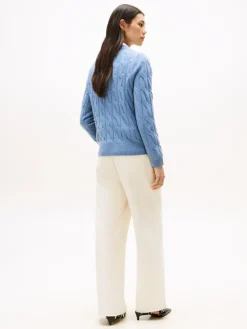 Tommy Hilfiger Pullover & Sweatshirts*SOFT WOOL CABLE C-NK LS SWT brisk blue