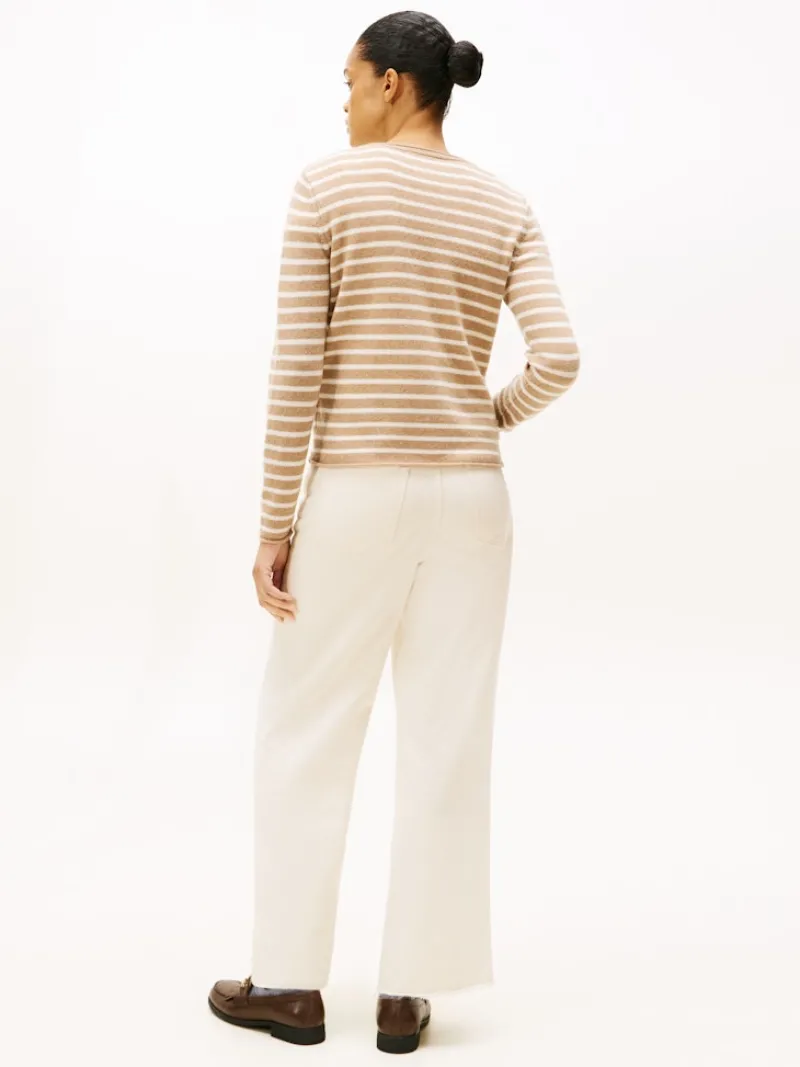 Tommy Hilfiger Pullover & Sweatshirts*SOFT WOOL C-NK LS SWEATER safari canvas htr-ivory petal stp