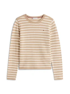 Tommy Hilfiger Pullover & Sweatshirts*SOFT WOOL C-NK LS SWEATER safari canvas htr-ivory petal stp