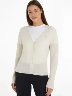Tommy Hilfiger Pullover & Sweatshirts*SOFT WOOL V-NK CARDIGAN ancient white