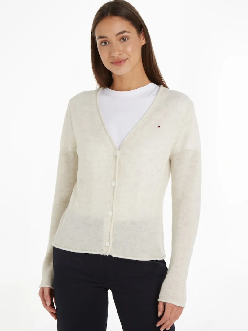Tommy Hilfiger Pullover & Sweatshirts*SOFT WOOL V-NK CARDIGAN ancient white