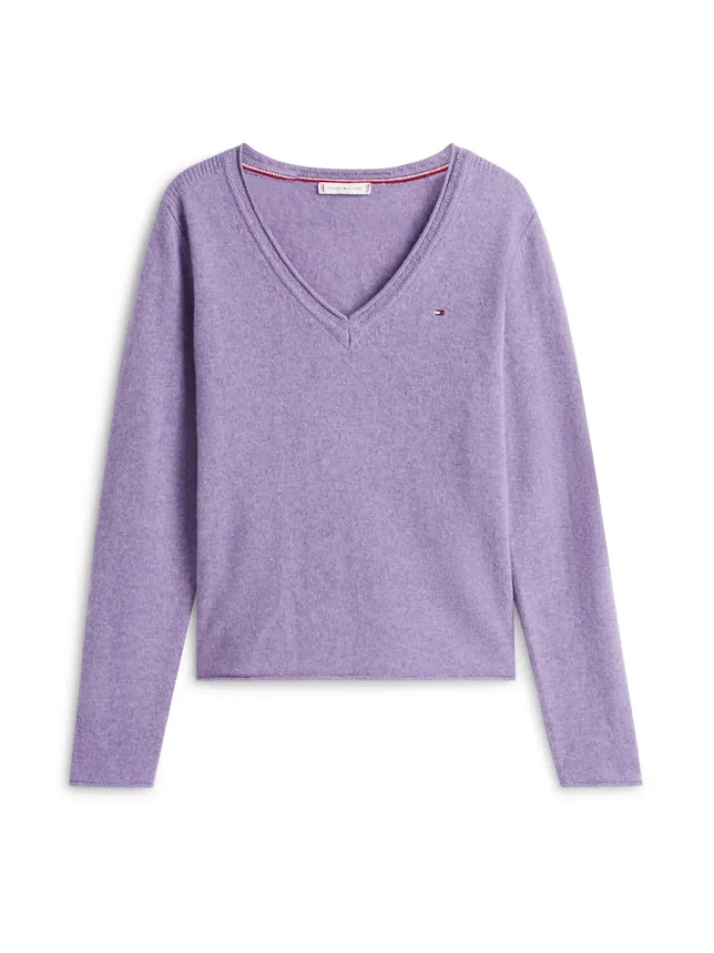 Tommy Hilfiger Pullover & Sweatshirts*SOFT WOOL V-NK LS SWEATER lilac heather