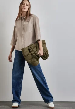 Street One Blusen*Softe Cord-Bluse driftwood beige