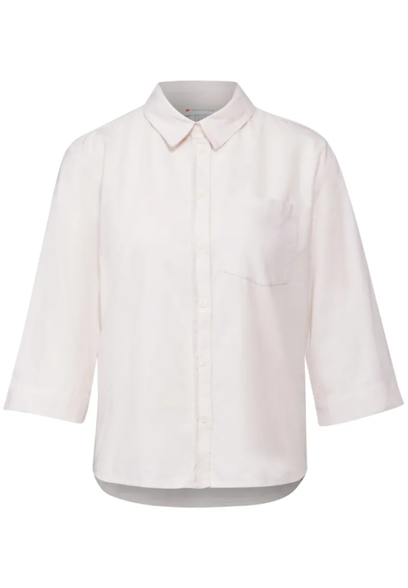 Street One Blusen*Softe Cord-Bluse lucid white