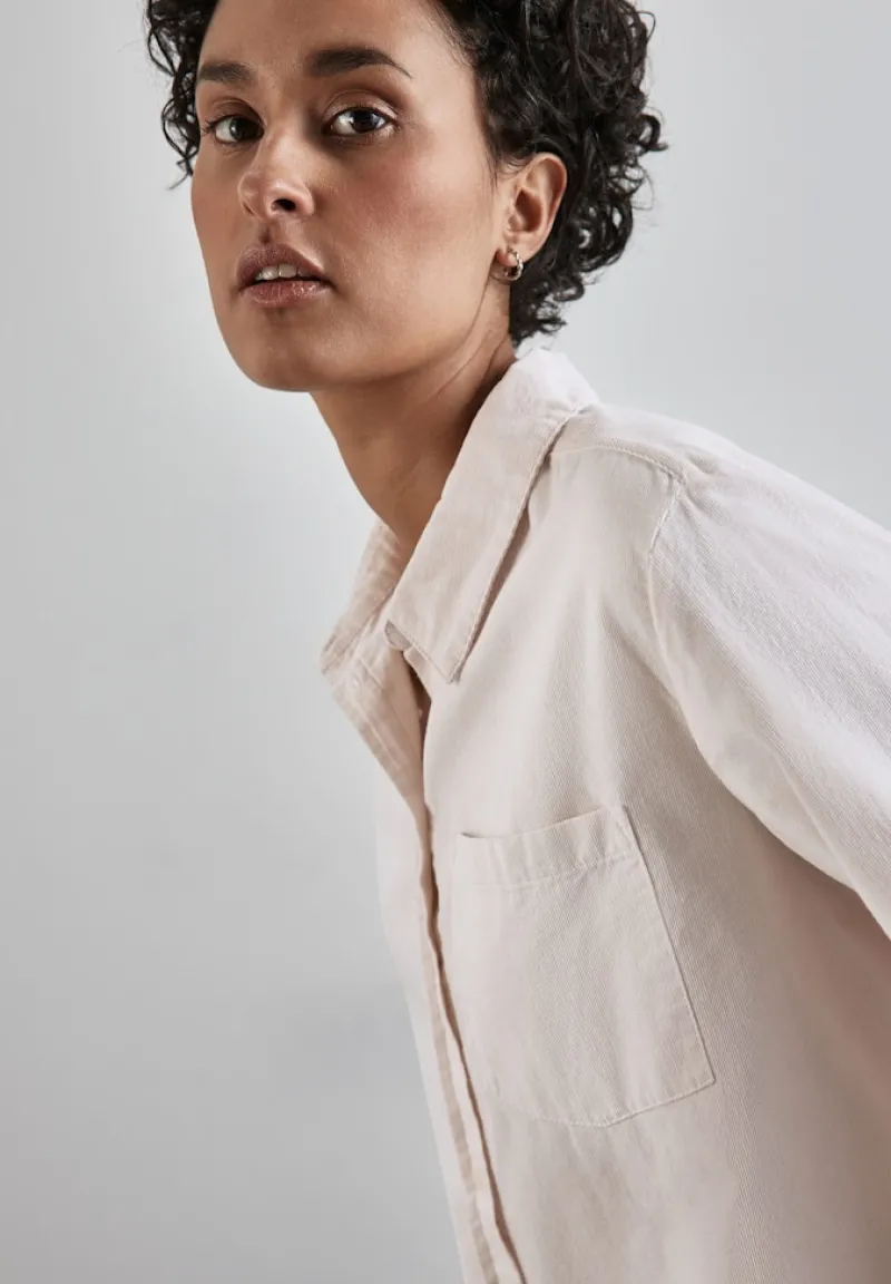 Street One Blusen*Softe Cord-Bluse lucid white