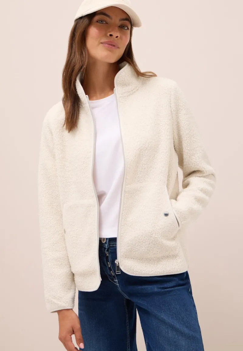 Cecil Jacken*Softe Jacke mit Zipper teddy vanilla white