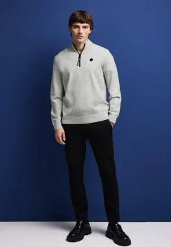 Street One Men Pullover & Sweatshirts|Big Boys*Softer Halfzip Pullover frost grey melange