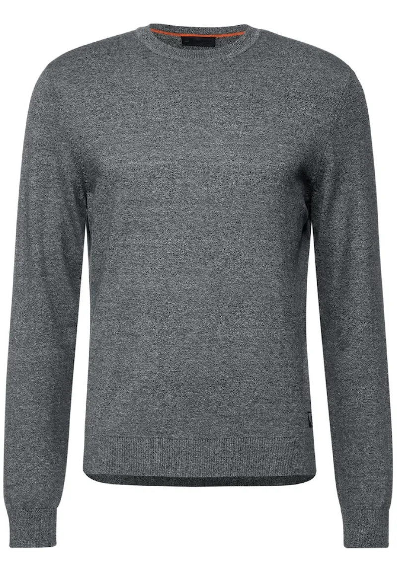 Street One Men Pullover & Sweatshirts|Big Boys*Softer Mouliné Pullover stone grey melange