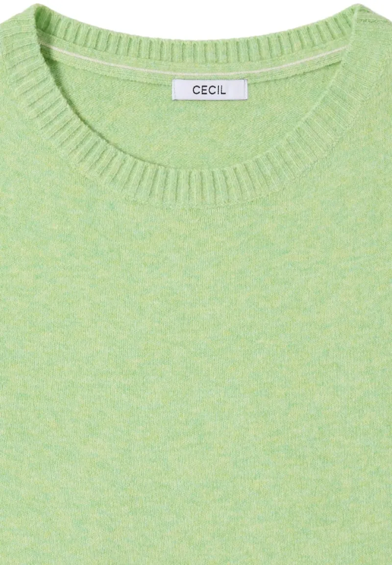 Cecil Pullover & Sweatshirts*Softer Pullover in Unifarbe bamboo green melange