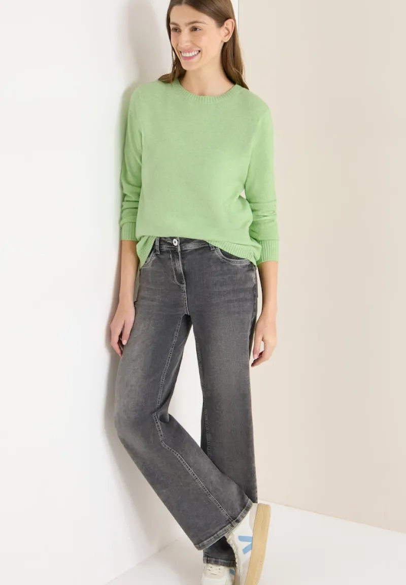 Cecil Pullover & Sweatshirts*Softer Pullover in Unifarbe bamboo green melange