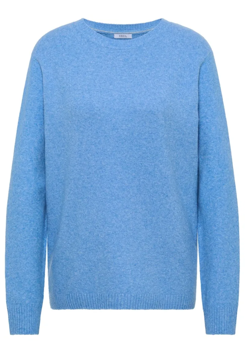 Cecil Pullover & Sweatshirts*Softer Pullover in Unifarbe fountain blue melange