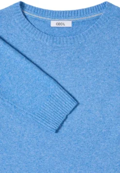 Cecil Pullover & Sweatshirts*Softer Pullover in Unifarbe fountain blue melange