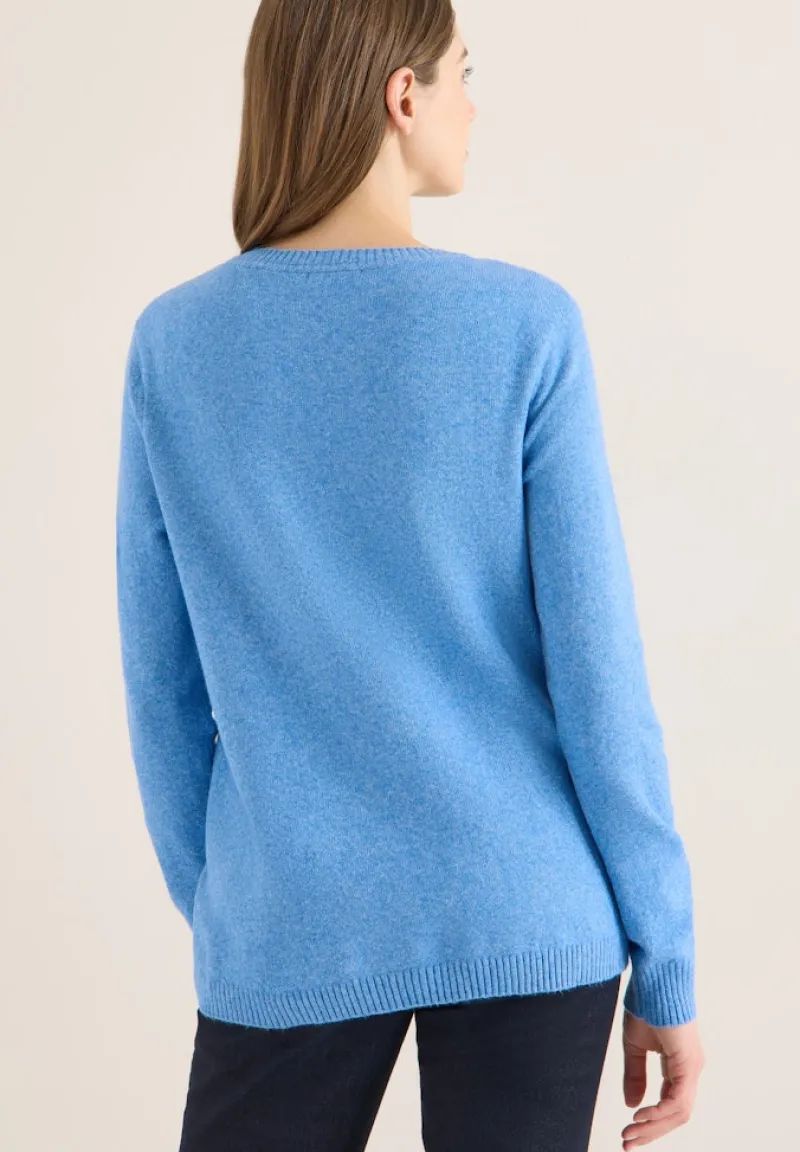 Cecil Pullover & Sweatshirts*Softer Pullover in Unifarbe fountain blue melange