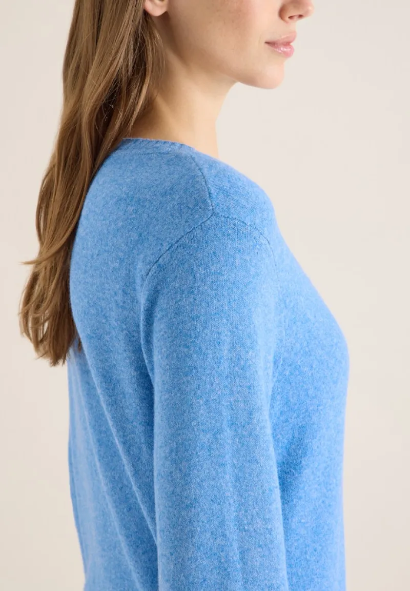 Cecil Pullover & Sweatshirts*Softer Pullover in Unifarbe fountain blue melange