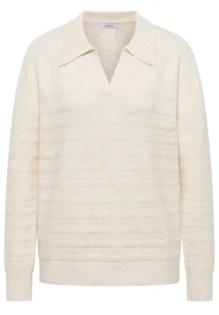 Cecil Pullover & Sweatshirts*Softer Strukturpullover oat milk beige melange
