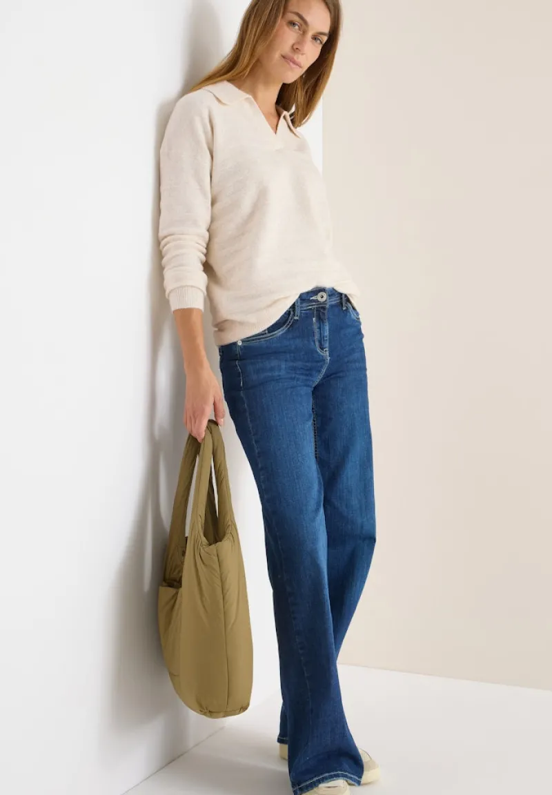 Cecil Pullover & Sweatshirts*Softer Strukturpullover oat milk beige melange