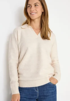 Cecil Pullover & Sweatshirts*Softer Strukturpullover oat milk beige melange