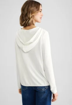 Street One Shirts*Softes Kapuzenshirt off white