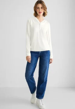 Street One Shirts*Softes Kapuzenshirt off white