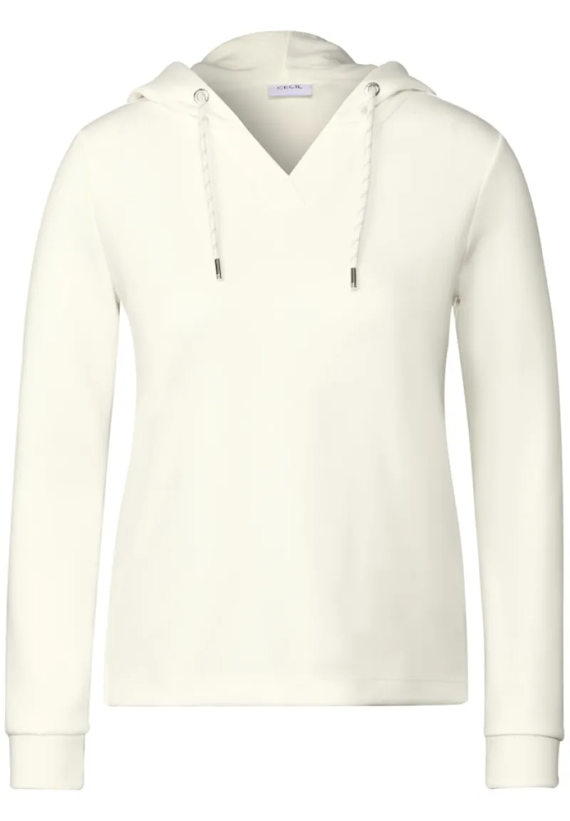 Cecil Pullover & Sweatshirts*Softes Kapuzenshirt vanilla white
