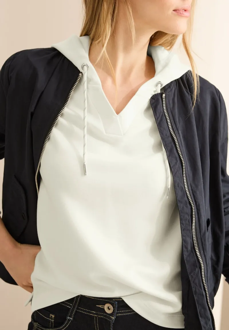 Cecil Pullover & Sweatshirts*Softes Kapuzenshirt vanilla white
