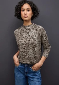 Street One Shirts*Softes Leo-Shirt sanded beige