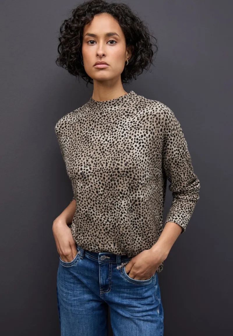 Street One Shirts*Softes Leo-Shirt sanded beige