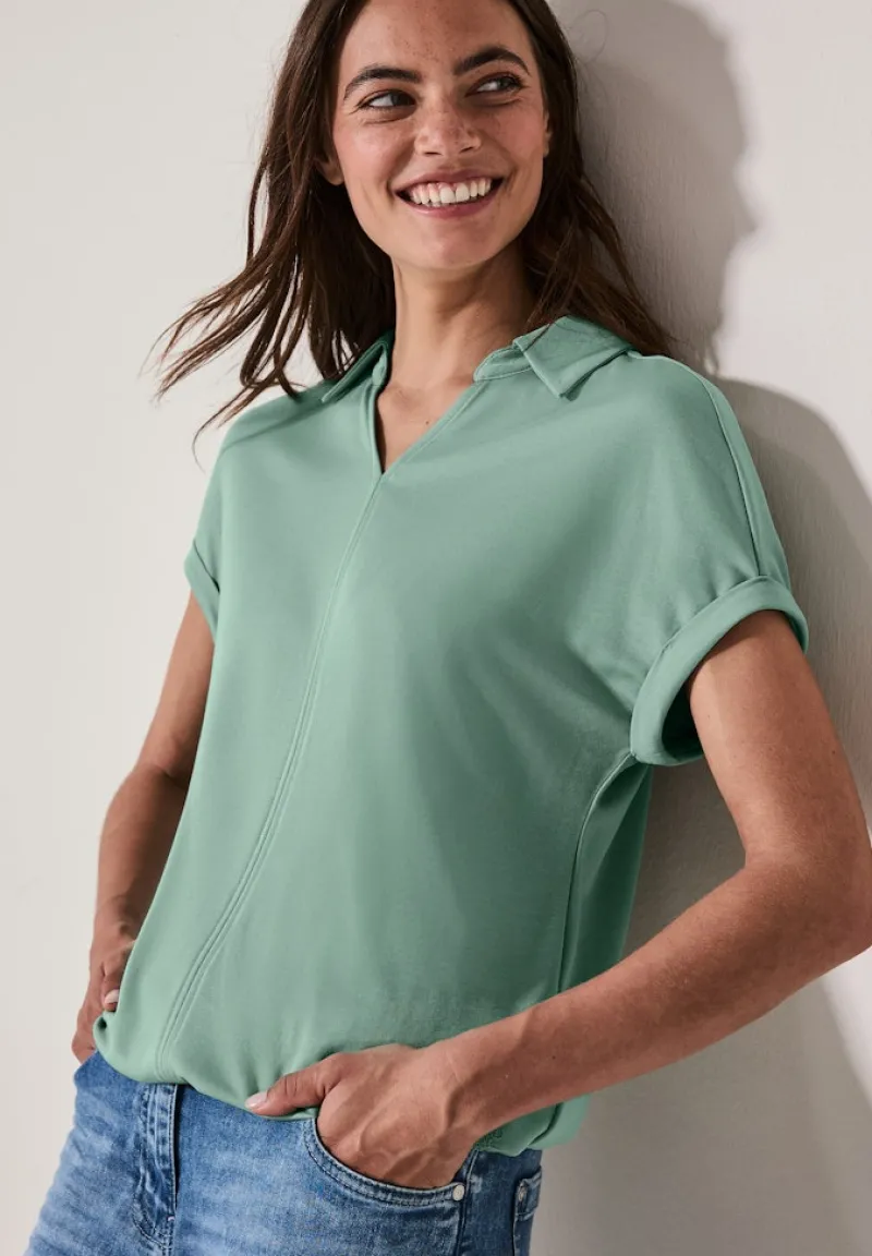 Cecil Shirts*Softes Poloshirt matcha green