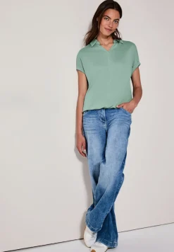 Cecil Shirts*Softes Poloshirt matcha green