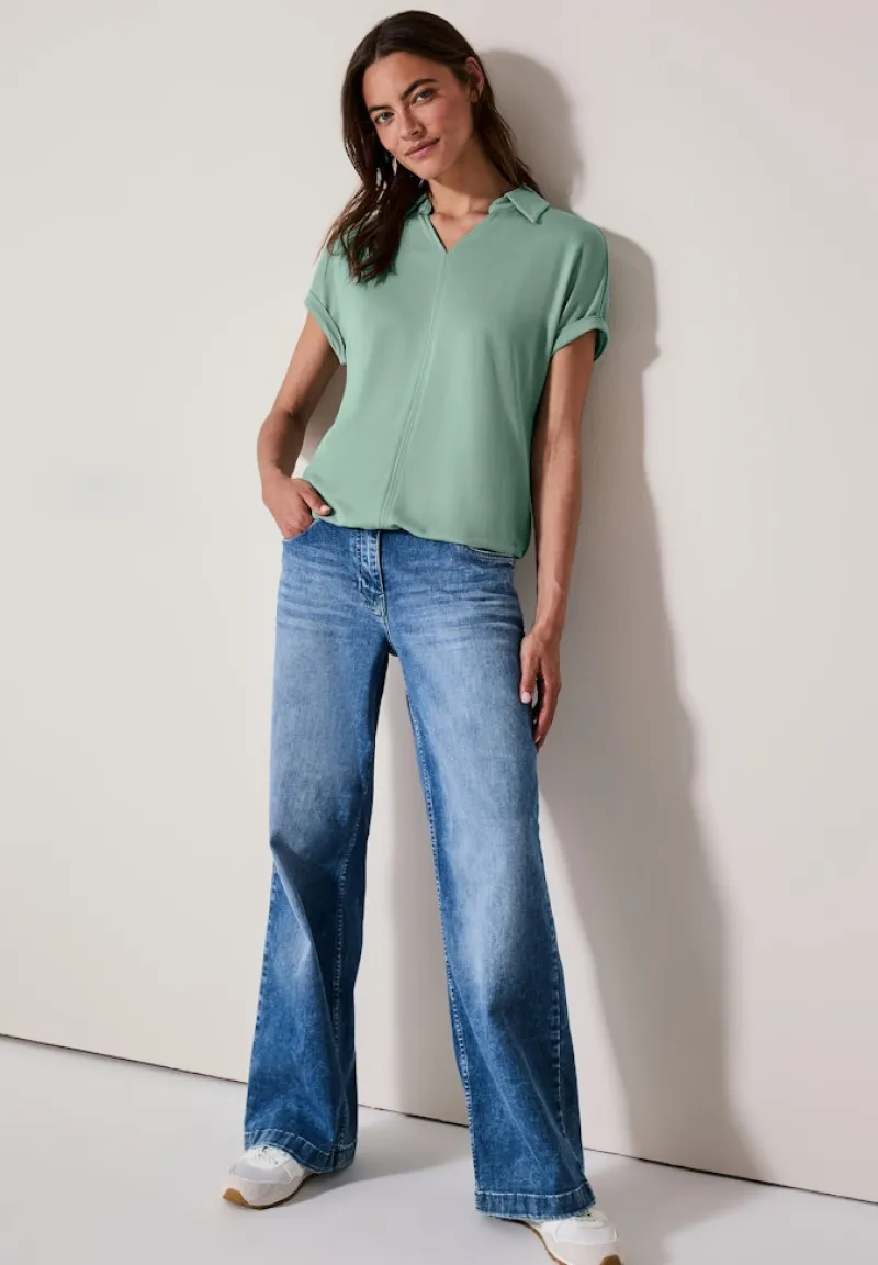 Cecil Shirts*Softes Poloshirt matcha green