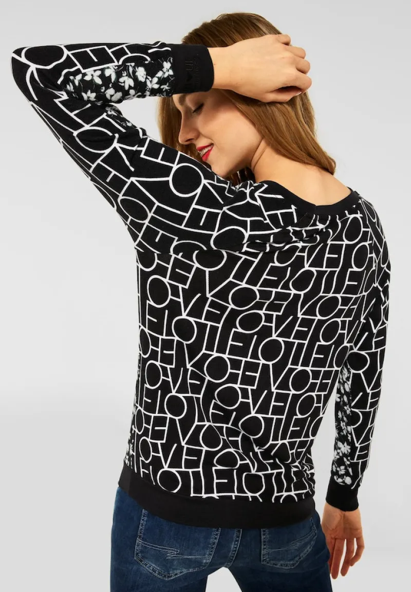 Street One Shirts*Softes Shirt im Printmix Black