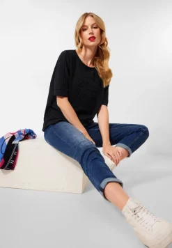 Street One Pullover & Sweatshirts*Softes Shirt mit Artwork Black