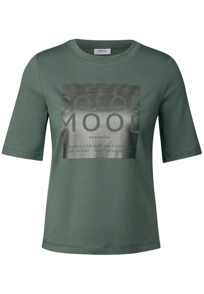 Cecil Shirts*Softes Shirt mit Folienprint dark balmy khaki
