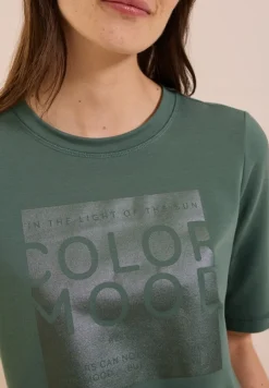 Cecil Shirts*Softes Shirt mit Folienprint dark balmy khaki