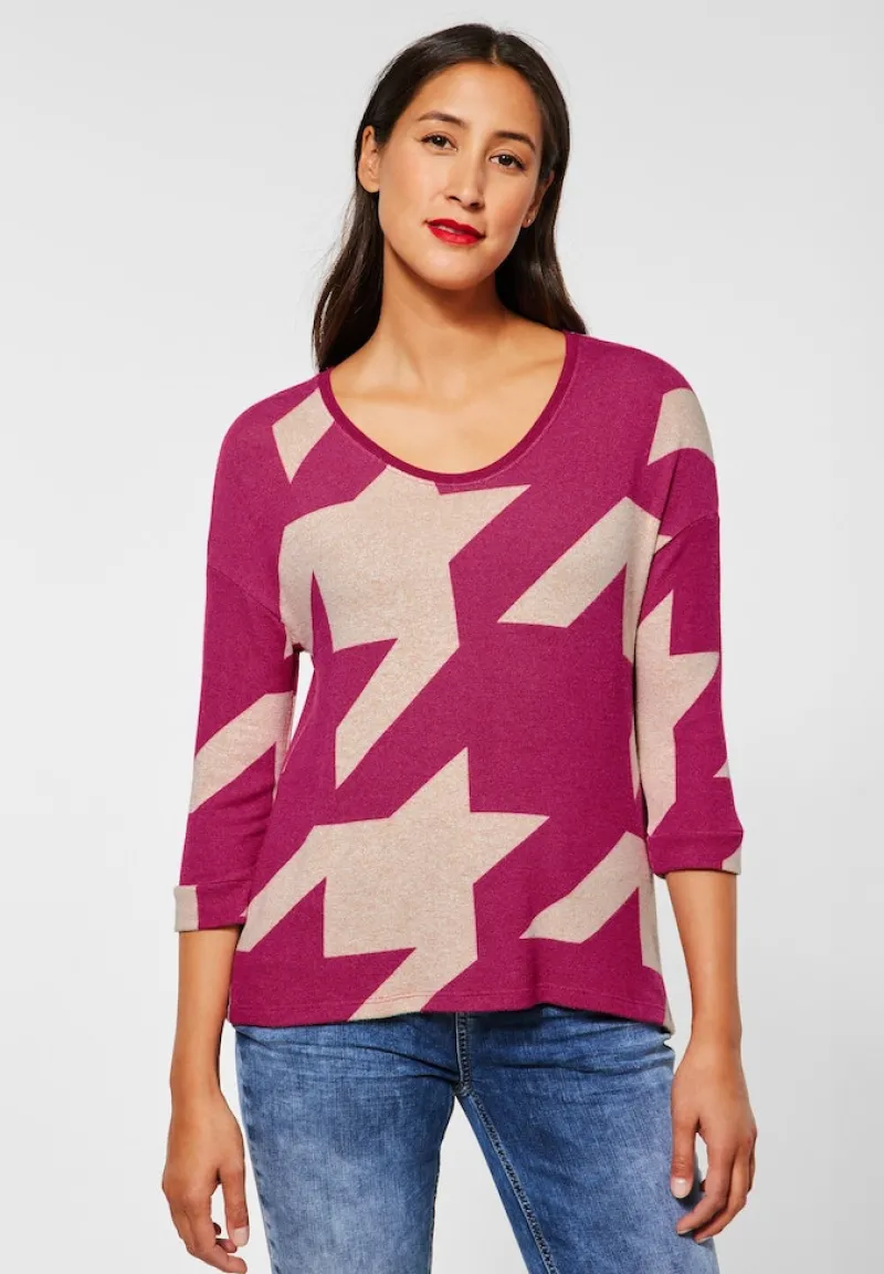 Street One Shirts*Softes Shirt mit Muster lavish pink melange