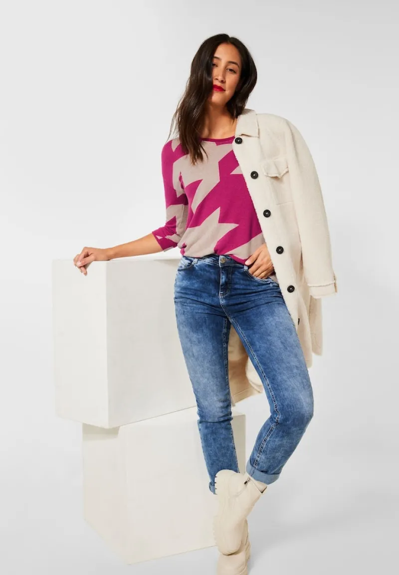 Street One Shirts*Softes Shirt mit Muster lavish pink melange