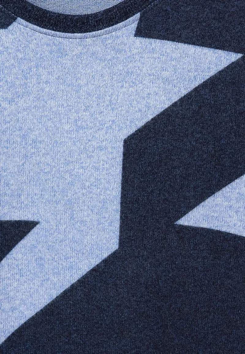 Street One Shirts*Softes Shirt mit Muster mighty blue melange