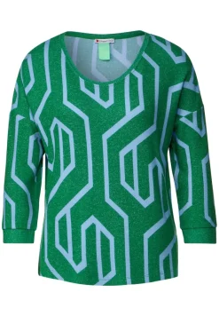 Street One Shirts*Softes Shirt mit Print dark brisk green melange