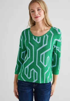 Street One Shirts*Softes Shirt mit Print dark brisk green melange