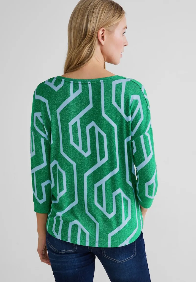 Street One Shirts*Softes Shirt mit Print dark brisk green melange