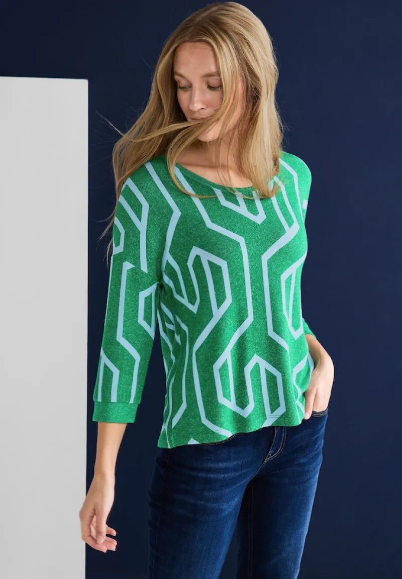 Street One Shirts*Softes Shirt mit Print dark brisk green melange