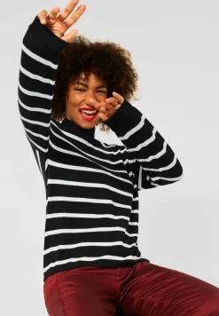 Street One Pullover & Sweatshirts*Softes Shirt mit Stehkragen Black